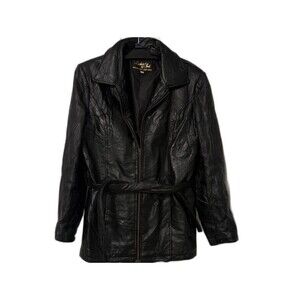 Leather & Soul Patchwork black genuine Leather Jacket-XL